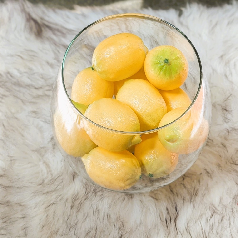 One Dozen (12) Realistic Faux Yellow Lemons Decor